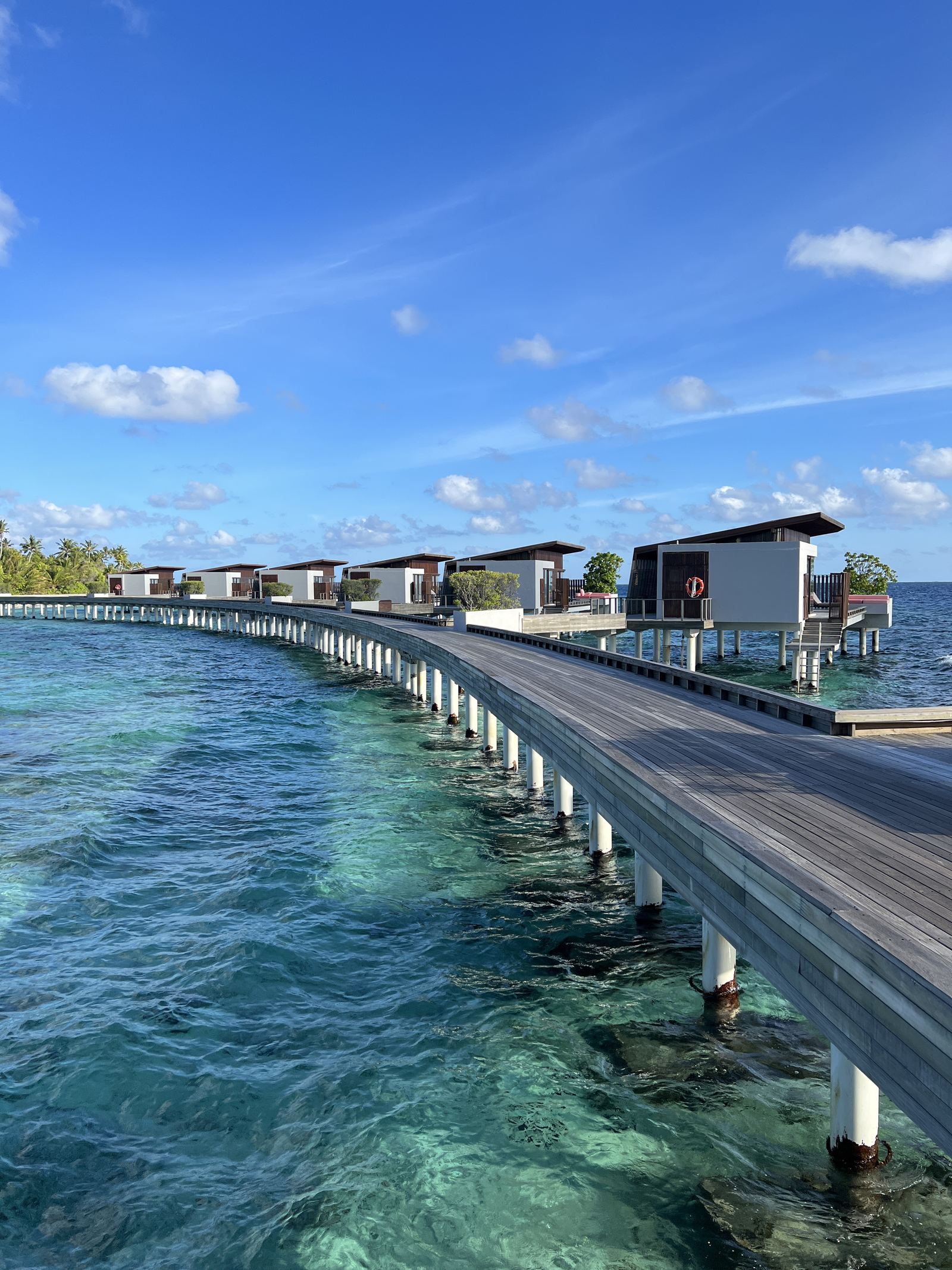 The jetty leading out to the overwater villas